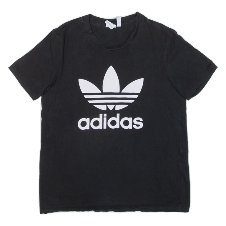 ADIDAS Womens T-Shirt Black UK 14