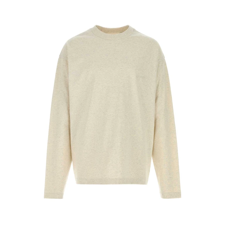 Fear Of God Essential Melange Ivory Cotton T-Shirt Oatmealheather Exterior - Men