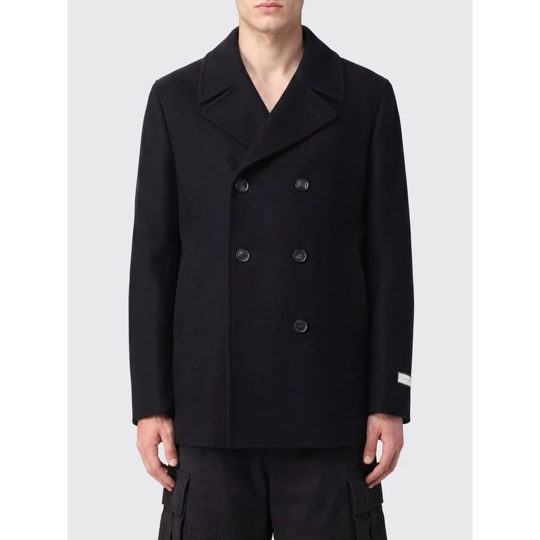 Double-Breasted Peacoat in Pure Virgin Wool with Classic Lapel Collar (55847FF05769301)
