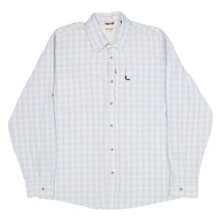 WRANGLER Mens Shirt Blue Check Long Sleeve XL