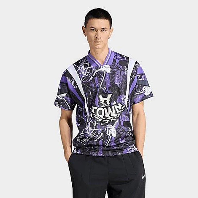 adidas Men's Originals FIFA World Cup 26 Host City Houston Graphic Soccer Jersey in Purple Rush/White Size: XS