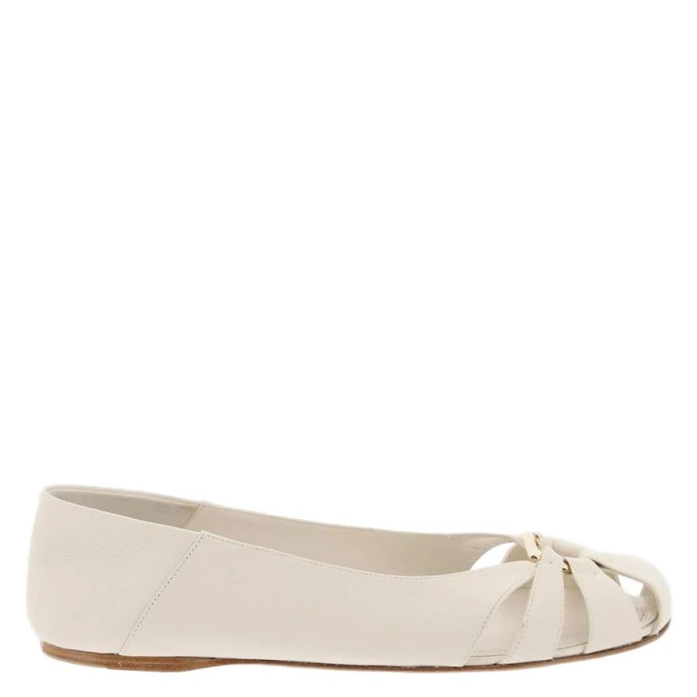 Ferragamo Aurelie Leather Ballet Flats