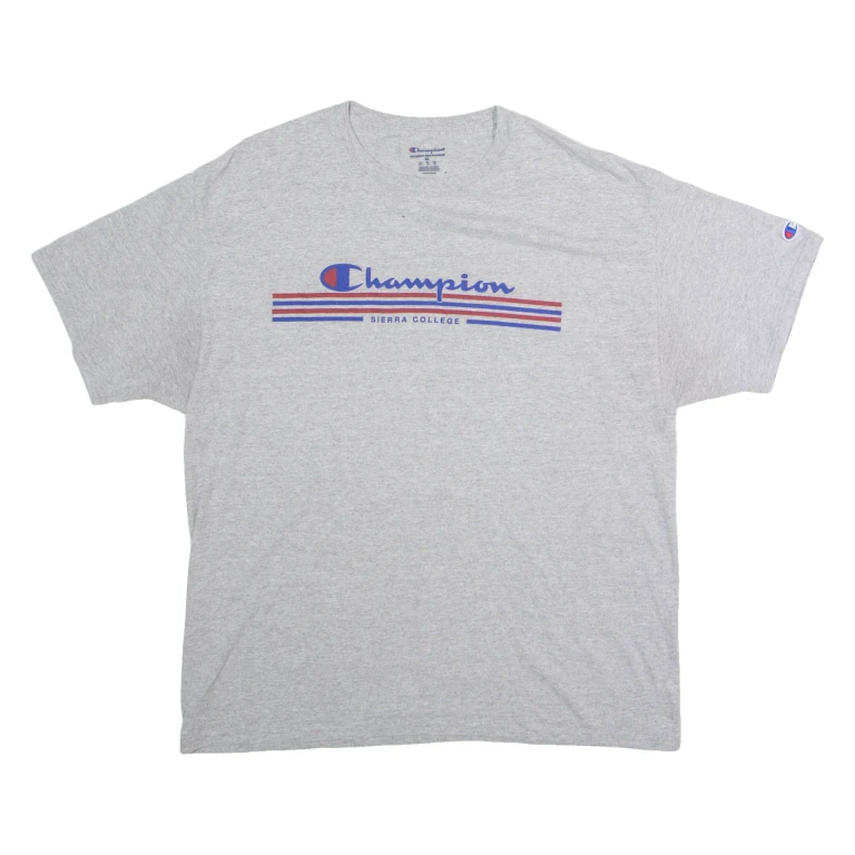 CHAMPION Sierra College Mens T-Shirt Grey USA Crew Neck XL