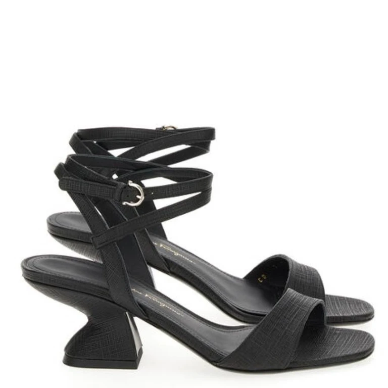 Ferragamo Scarlett Leather Ankle Strap Sandals, Size 7 C