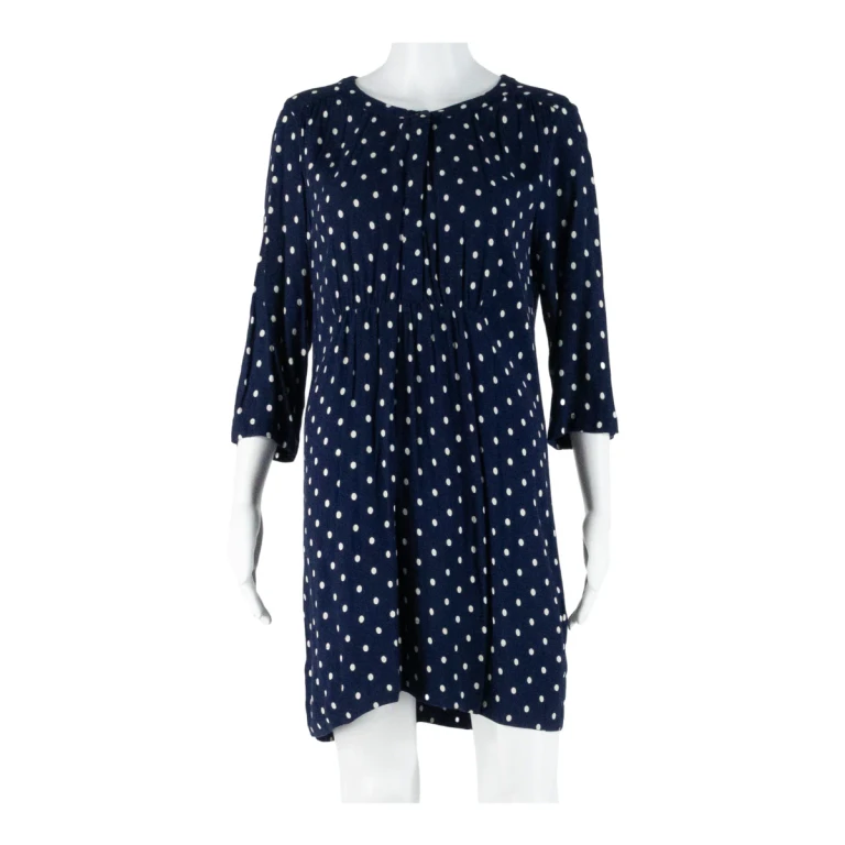 JOULES Womens Day Dress Blue Spotted Short UK 12