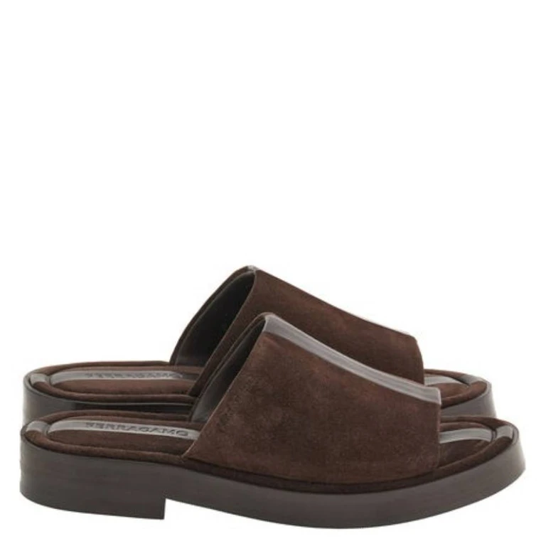 Ferragamo Facundo Single-Band Slides, Size 9 E