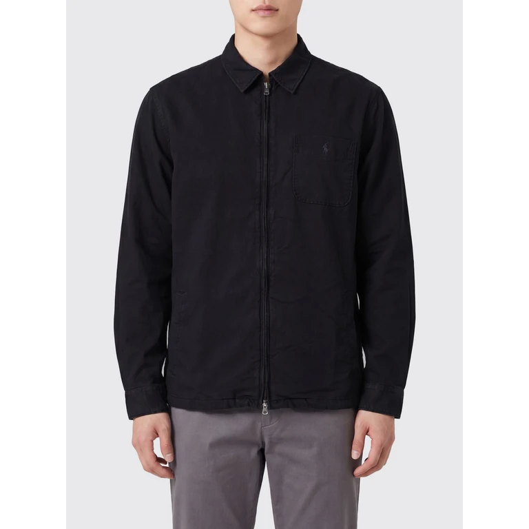 Slim Fit Cotton Shirt Jacket with Zip Closure (710B15078002)