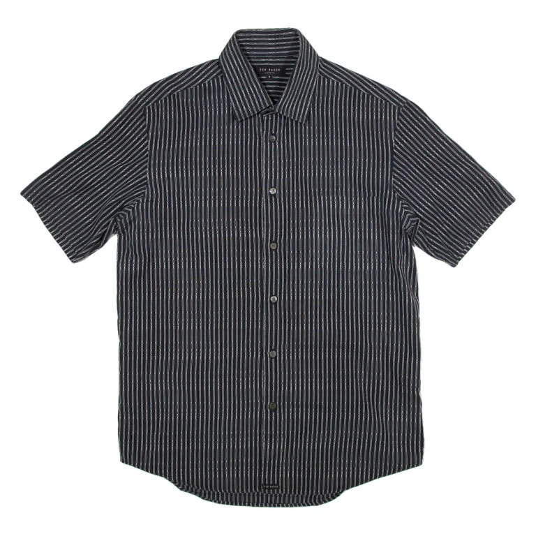 TED BAKER Mens Shirt Black Striped M