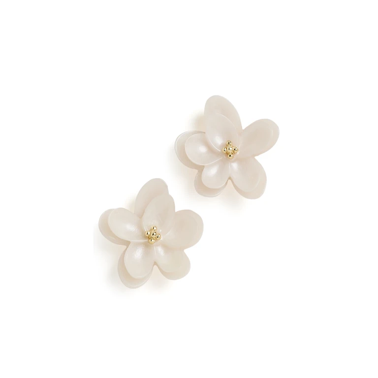 BaubleBar Rachel Flower Stud Earrings White One Size