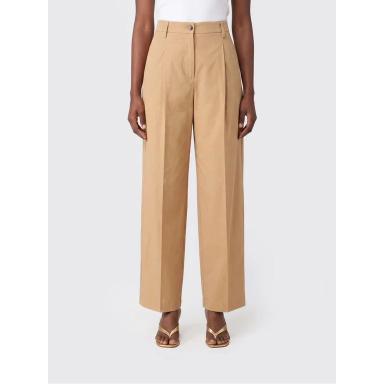 High-Waisted Tailored Flared Cotton Trousers (CC840CO030714)