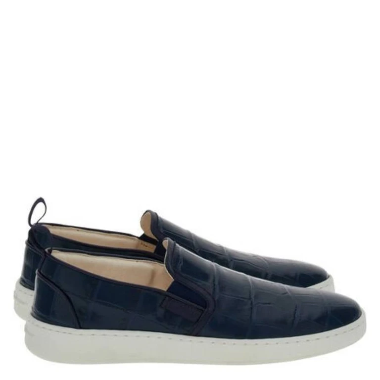 Fedra Croc-Embossed Slip-On Sneakers, Size 7