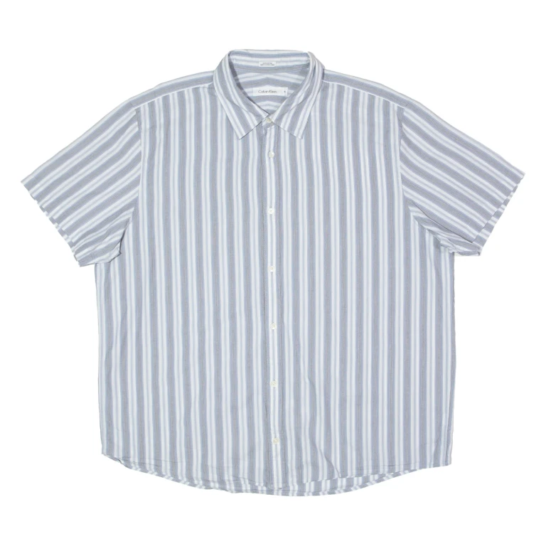 CALVIN KLEIN Mens Shirt Blue Striped XL