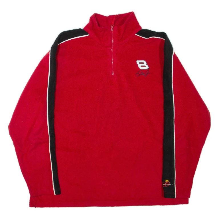 WINNERS CIRCLE 1/4 Zip Mens Fleece Jacket Red L