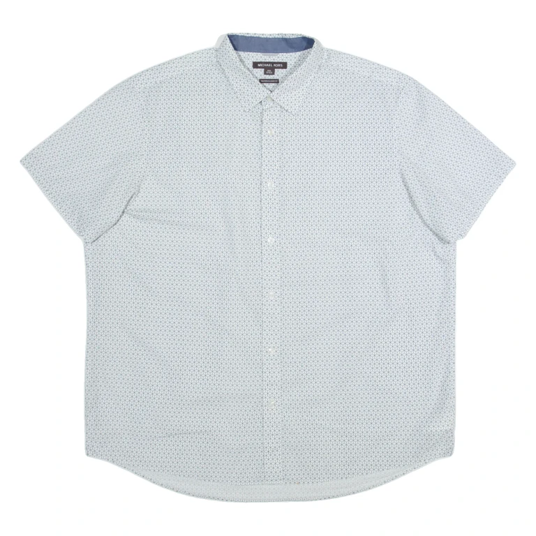 MICHAEL KORS Mens Shirt White Geometric 2XL