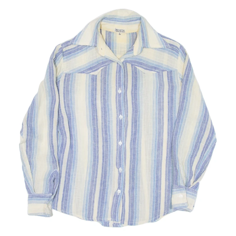 Womens Shirt Blue Striped Long Sleeve L