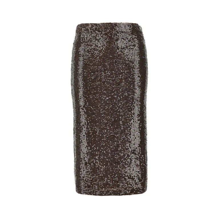 P. A.R. O.S. H. Sequinned midi skirt Woman S