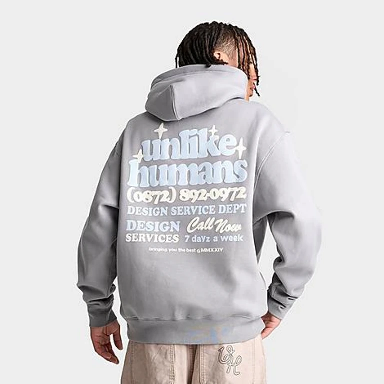 Unlike Humans Men's System Pullover Hoodie in Grey Size: Small