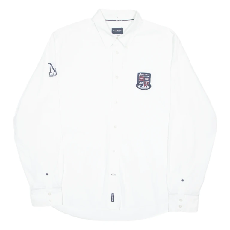 MCGREGOR Custom Fit Mens Plain Shirt White Long Sleeve XL