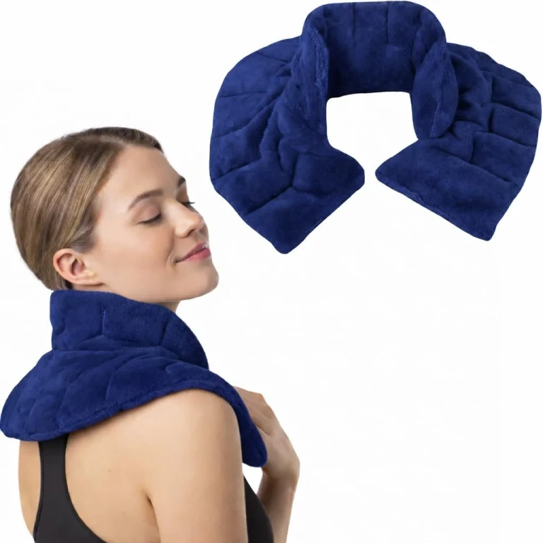Neck and Shoulder Wrap, Hot & Cold Therapy, Microwaveable Shoulder Heating Pad, Aromatherapy Heat Wrap (Blue)