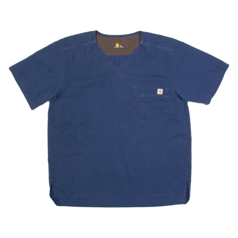 CARHARTT Pullover Workwear Mens Plain Shirt Blue M