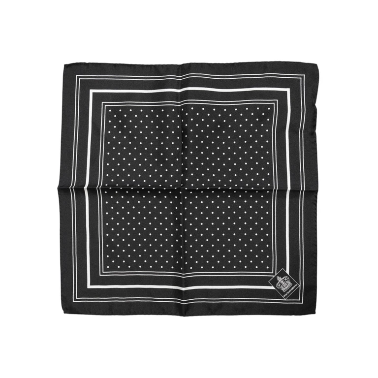 Dolce & Gabbana Black White Polka Dot Men Foulard Scarf Black/white Silk - Men