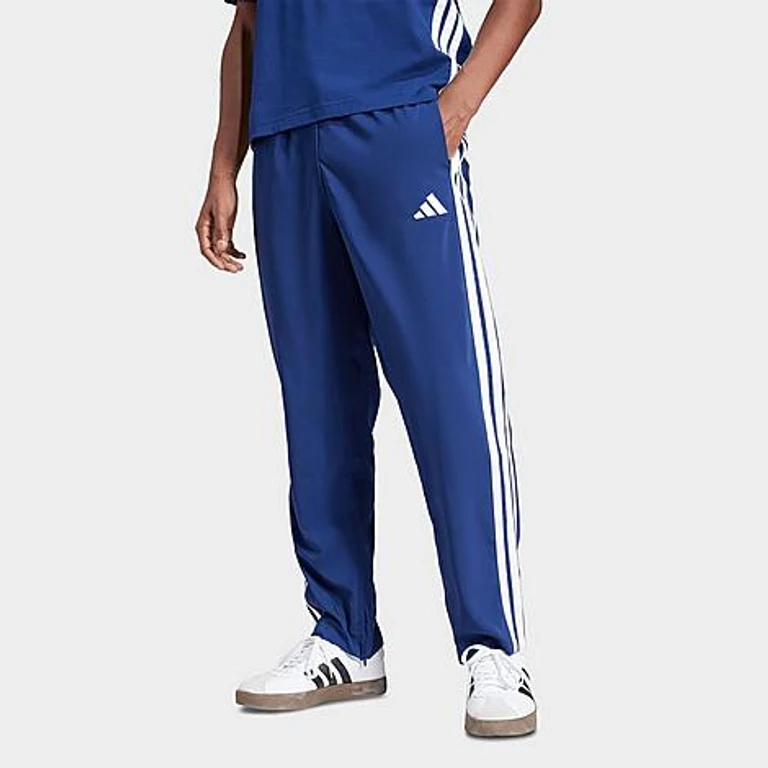 Men's Essentials 3-Stripes Stanford Open Hem Pants in Black/White Size: XS