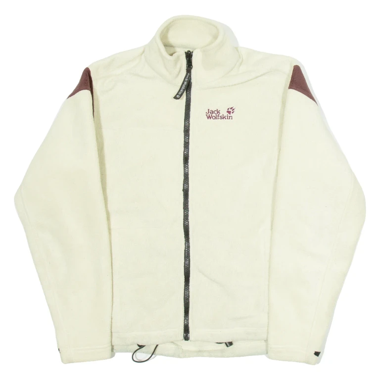 JACK WOLFSKIN Womens Fleece Jacket Cream UK 10