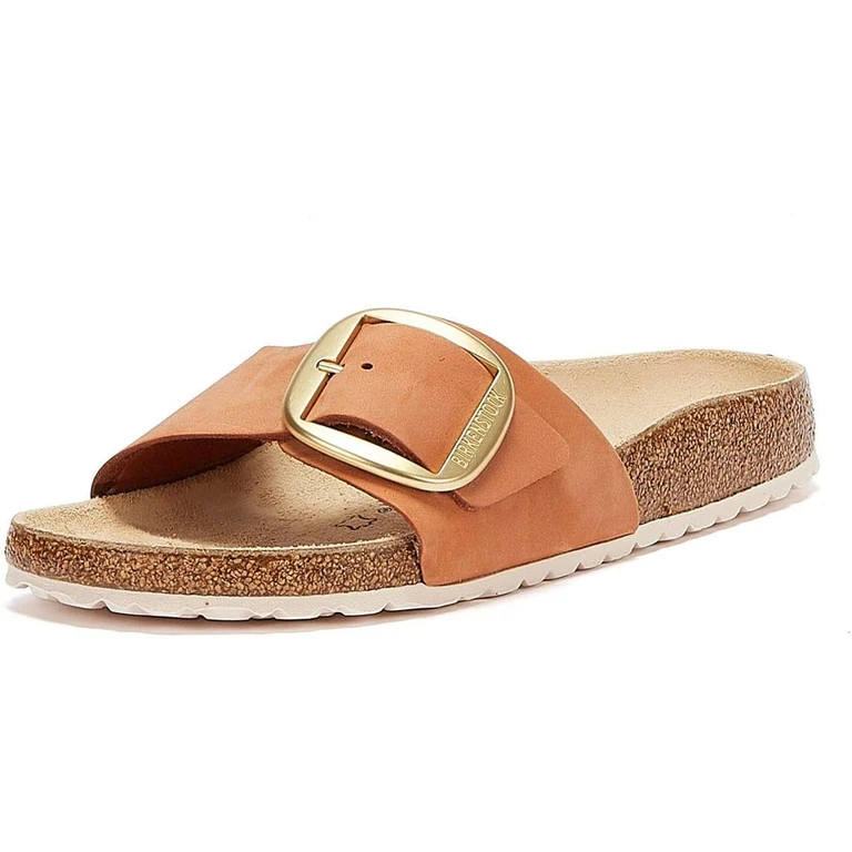 Unisex Madrid Big Buckle Nubuck Leather Brandy