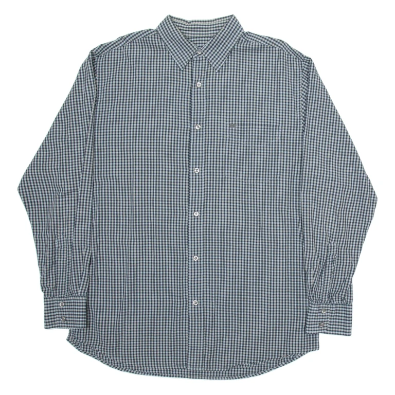 NAUTICA Mens Shirt Green Check Long Sleeve L