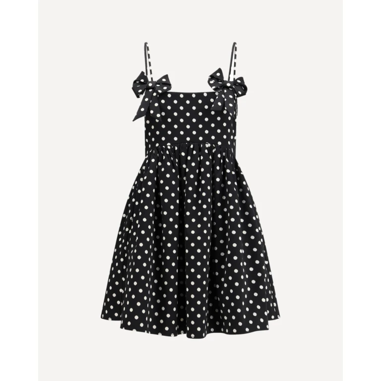 GANNI Polka-Dot Satin Mini Dress Female 38