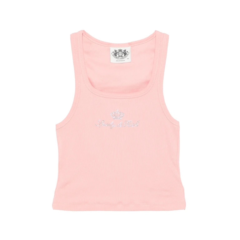 Sporty & Rich Juicy Rhinestone-embellished Cropped Tank Top