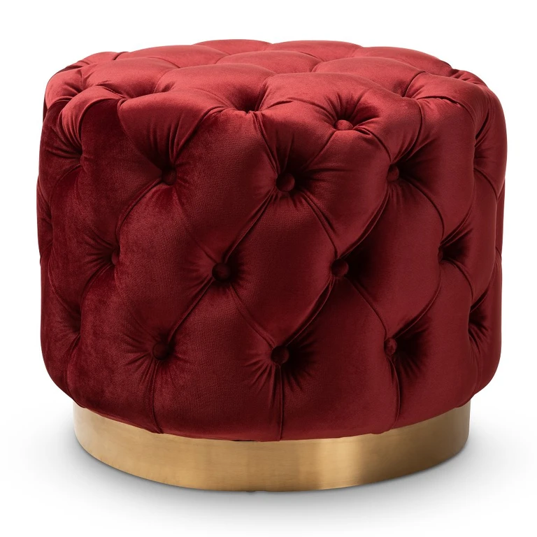 Dulcie Red and Gold Ottoman