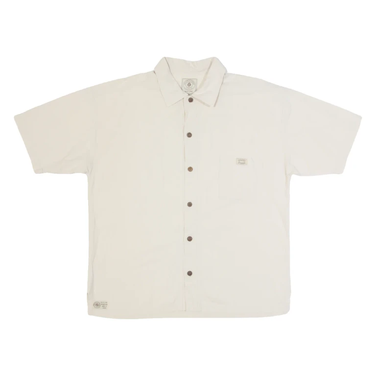 GRAIN D'ORGE Mens Plain Shirt Beige 90s L