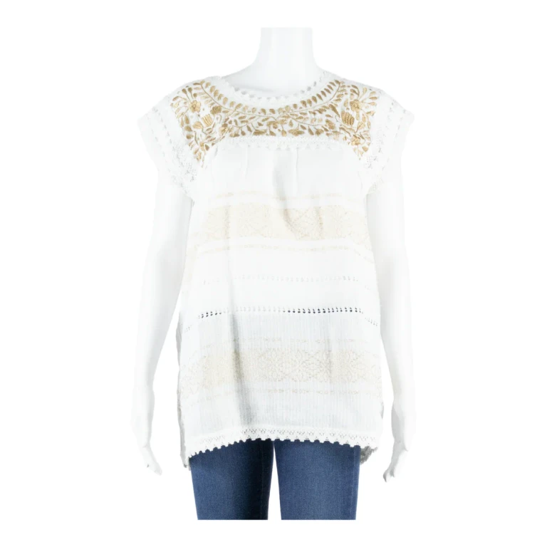K'UUB TIENDITA Womens Vests Blouse White Strapless Crazy Pattern S