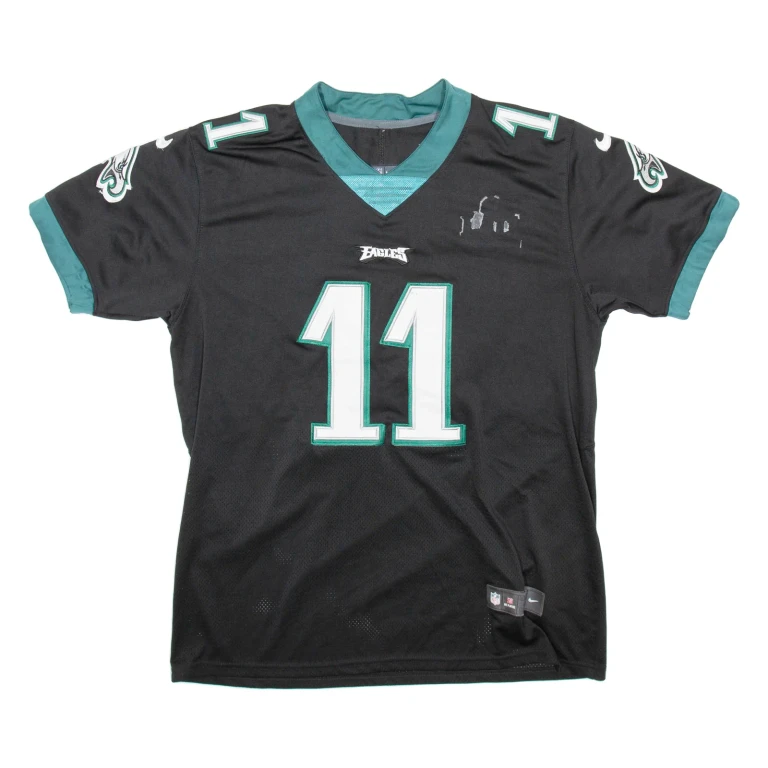 NIKE Philadelphia Eagles Mens Football Shirt T-Shirt Black USA V-Neck L
