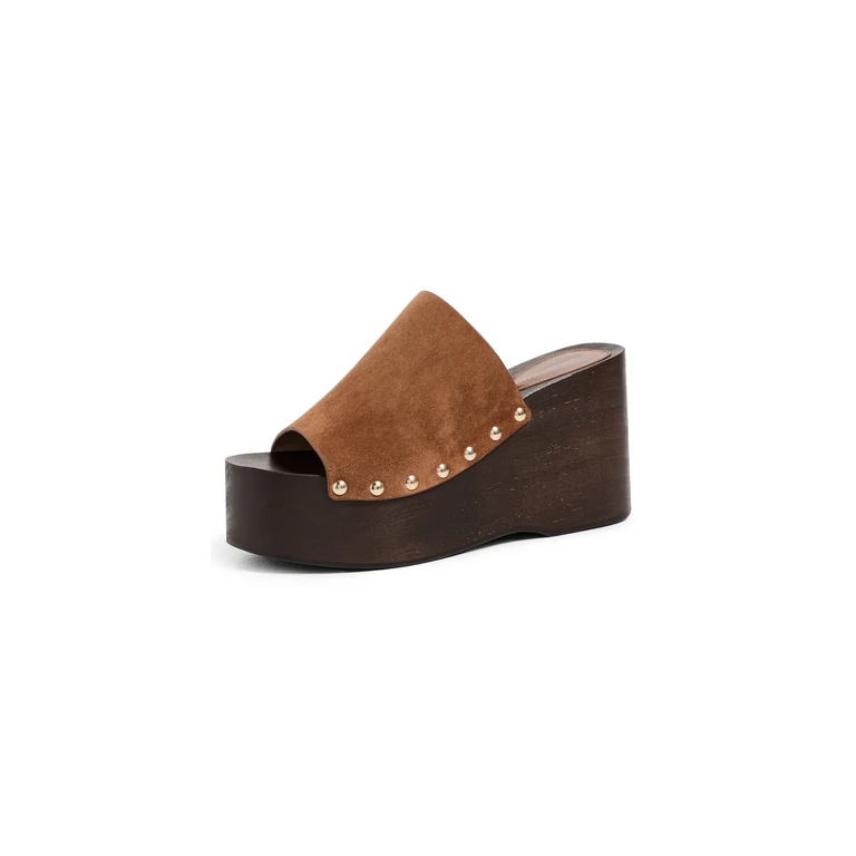 Stuart Weitzman Kate Clog Slides Doe 5.5