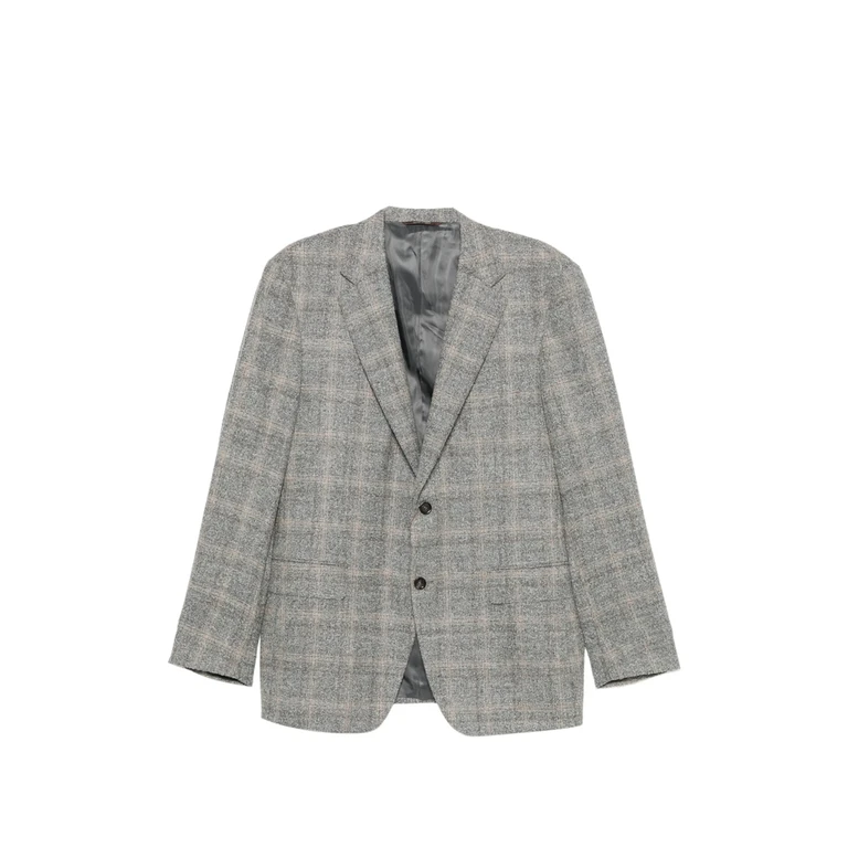 Check-pattern Single-breasted Blazer