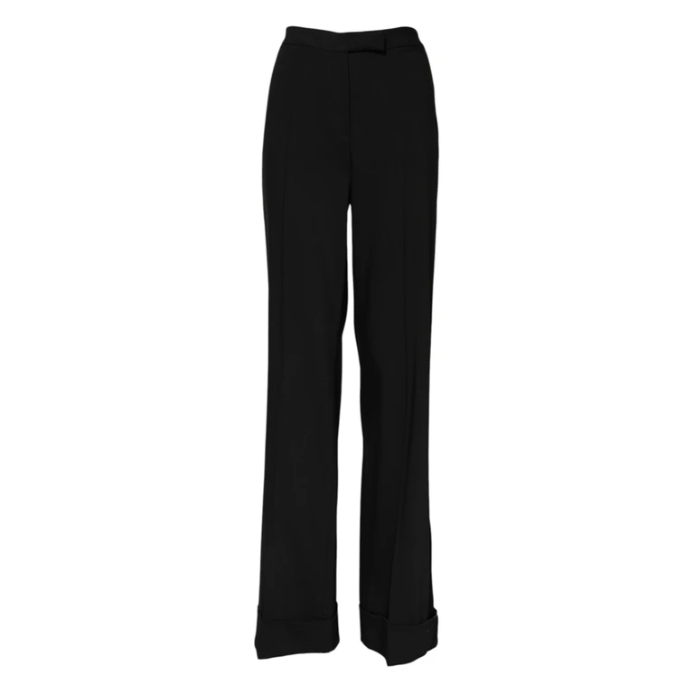 Dolce & Gabbana Black Wool High Waist Flared Pants Virgin Elastane - Women