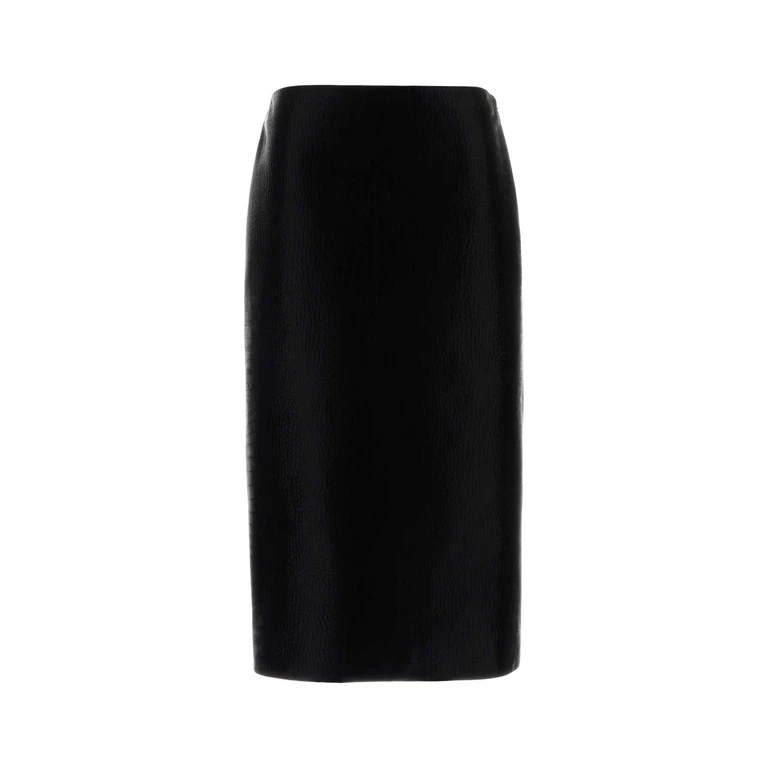 Gucci Skirt Blackblackblack Lamb Skin Gonne - Women