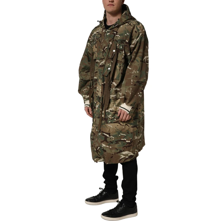 Multicolor Camouflage Hooded Coat Jacket Nylon Clothing - Men