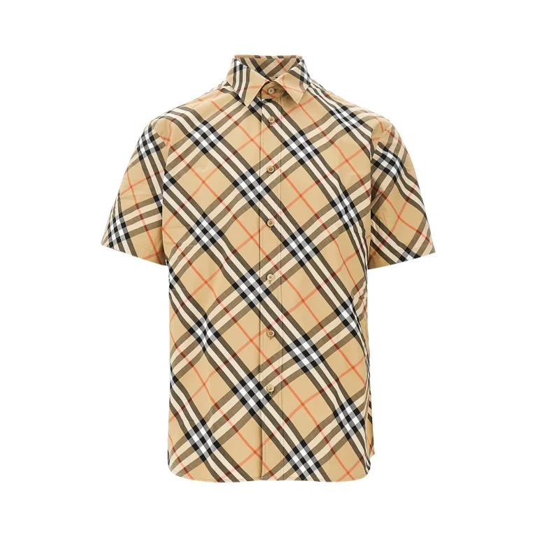 Burberry Kurzarmhemd aus Baumwollpopeline mit Karomuster