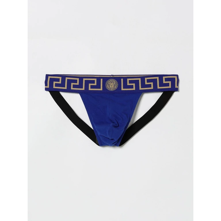 Stretch Cotton Jockstrap with Jacquard Logo (AUU010171A10011A85K)
