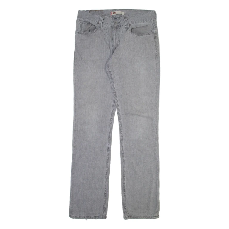 LEVI'S 511 Jeans Mens Grey Slim Straight Stone Wash W34 L34