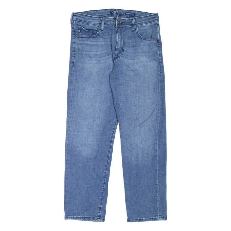 CHAPS Mens Jeans Blue Slim Straight Stone Wash W31 L30