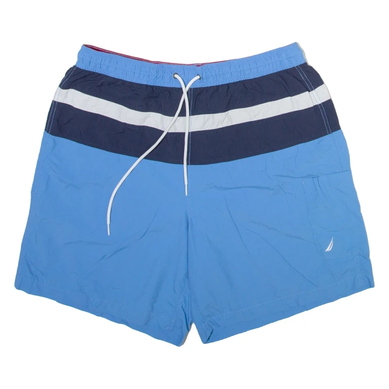 NAUTICA Mens Swimming Shorts Blue Relaxed Striped XL W32
