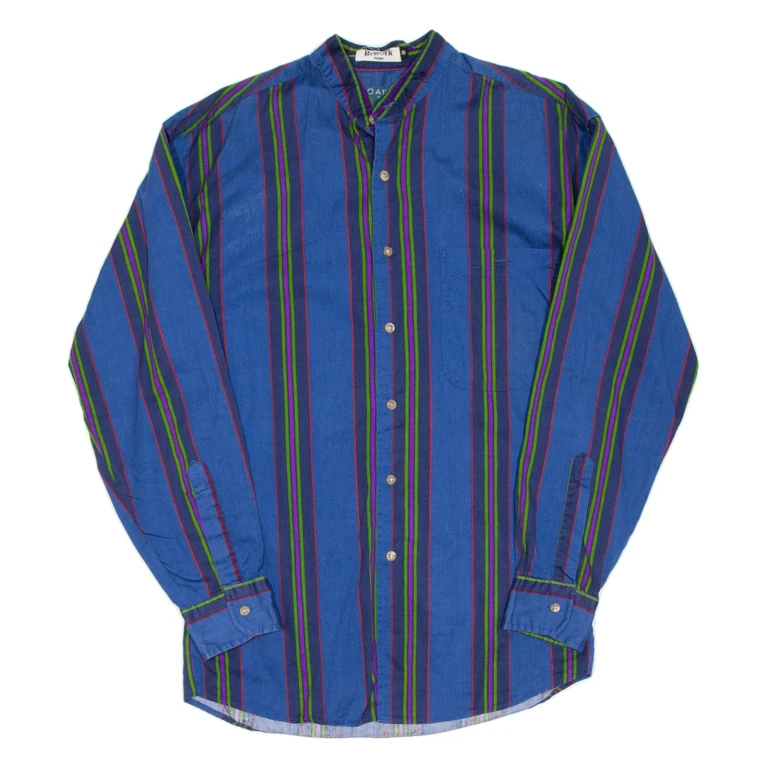 Mens Shirt Blue Striped Long Sleeve M
