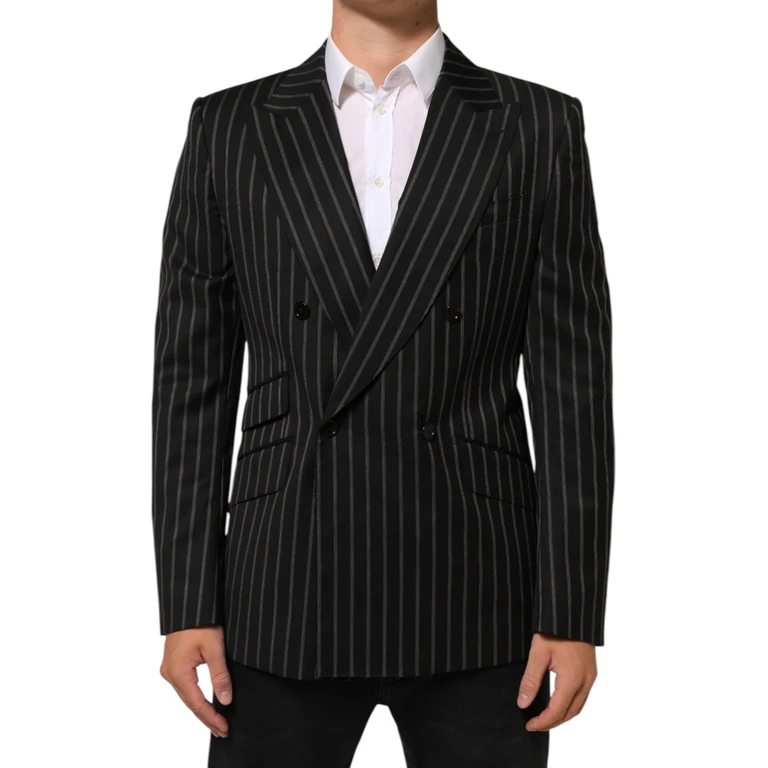 Black Stripes Sicilia 1 Button Suit Blazer Co+wo - Men