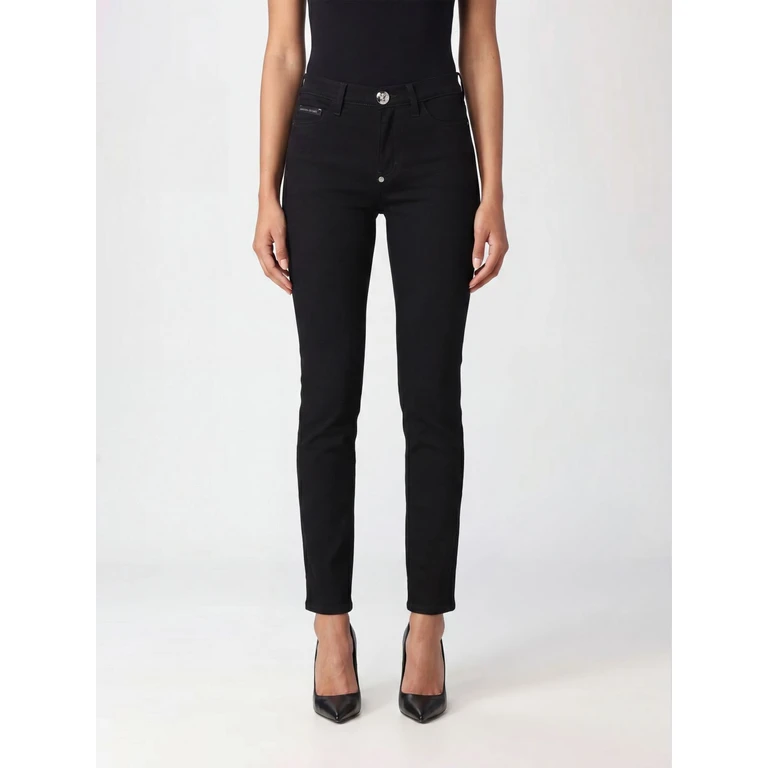 Straight Leg Stretch Denim Jeans with Hexagon Logo (FABCWDT2141PDE004N15GD)