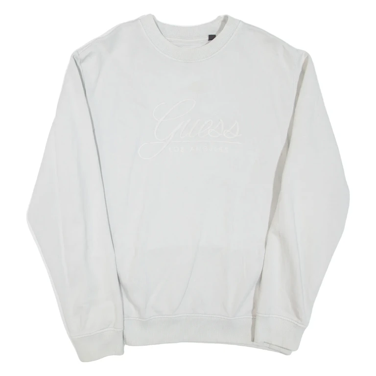GUESS Mens Sweatshirt Grey Crew Neck L