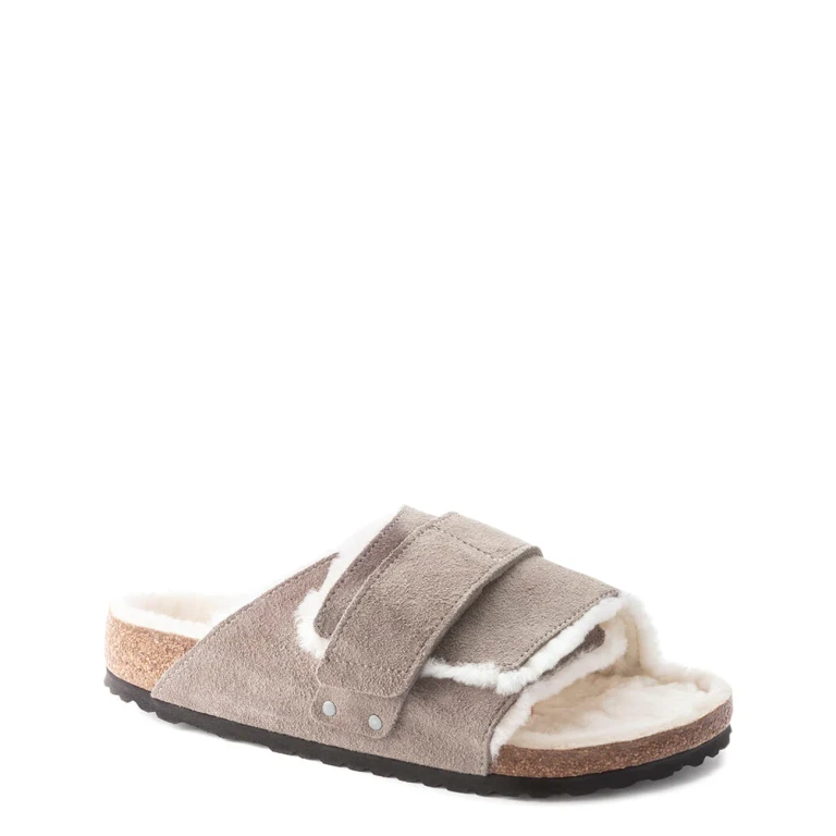 Unisex Kyoto Shearling Suede Leather Stone Coin